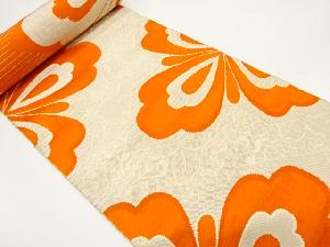 アンティーク　花模様織り出し八寸帯地反物